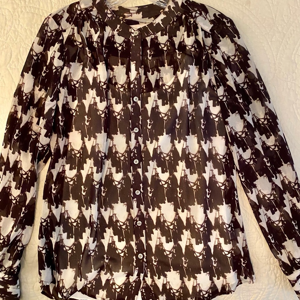 Banana Republic long sleeve sheer top with attached camisole